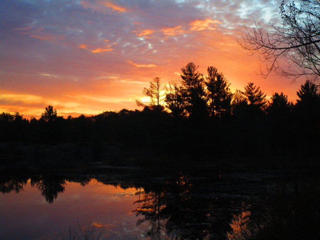 Dawn comes in pinks and blues at Lovers Pond in the Carp Hills.